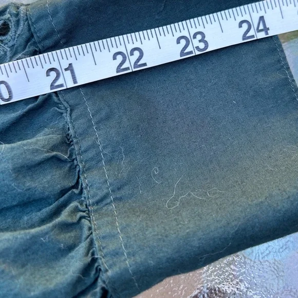 Chico's size 4/US 20 deep spruce green eyelet lace cotton cutout blouse - Picture 10 of 10